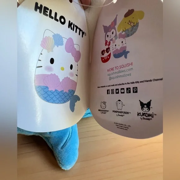 10” Hello Kitty Mermaid Seashell Squishmallows Kellytoy Sanrio NWT 2022 - Picture 9 of 13